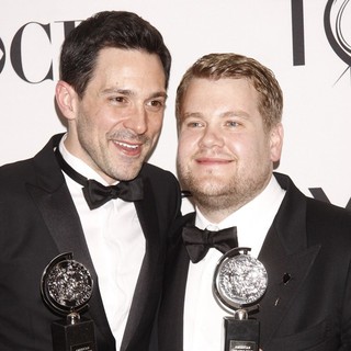 Steve Kazee, James Corden in The 66th Annual Tony Awards - Press Room