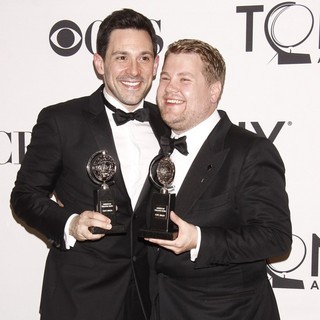 Steve Kazee, James Corden in The 66th Annual Tony Awards - Press Room