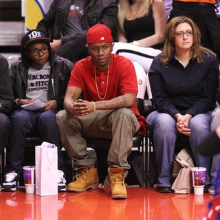 Kendrick Lamar in Celebrities Watch The Los Angeles Clippers vs. Detroit Pistons