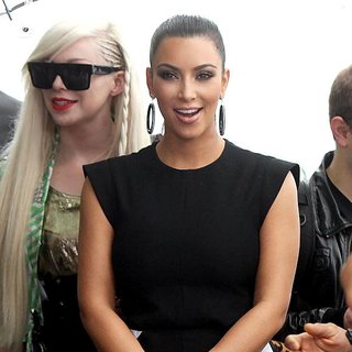 Kim Kardashian in Shooting on Location for Project Runway