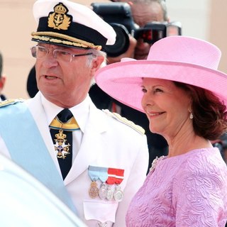 King Carl XVI Gustaf, Queen Silvia in Religious Ceremony of The Royal Wedding of Prince Albert II of Monaco to Charlene Wittstock