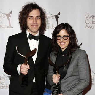 Jonathan Krisel, Karey Dornetto in 2013 Writers Guild Awards - Press Room
