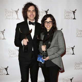 Jonathan Krisel, Karey Dornetto in 2013 Writers Guild Awards - Press Room
