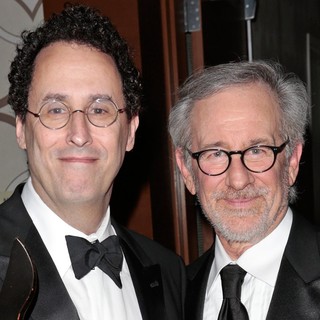 Tony Kushner, Steven Spielberg in 2013 Writers Guild Awards - Press Room