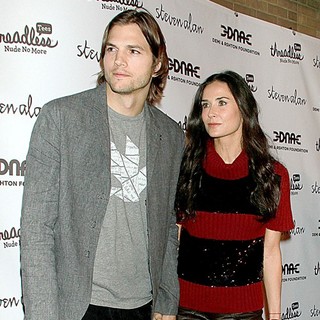 Ashton Kutcher, Demi Moore in The DNA Foundation Launch Interactive Online Campaign Real Men Don't Buy Girls Launch Party