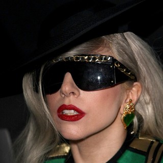 Lady GaGa in Lady GaGa Leaving The ITV Studios Wearing A Large Black Hat