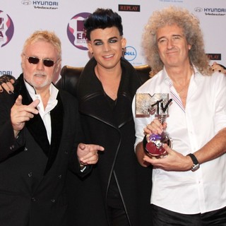 Roger Taylor, Adam Lambert, Brian May, Queen in The MTV Europe Music Awards 2011 (EMAs) - Press Room