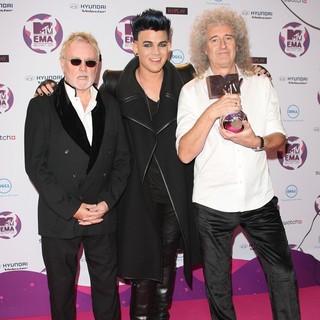 Roger Taylor, Adam Lambert, Brian May, Queen in The MTV Europe Music Awards 2011 (EMAs) - Press Room
