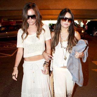 Ashley Tisdale, Vanessa Hudgens in Ashley Tisdale and Vanessa Hudgens Arrive at LAX from A Holiday at Cabos San Luca in Mexico