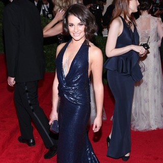 Lea Michele in Schiaparelli and Prada Impossible Conversations Costume Institute Gala
