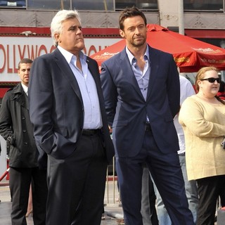 Jay Leno, Hugh Jackman in Hugh Jackman Is Honoured with A Hollywood Star on The Hollywood Walk of Fame