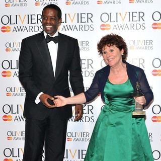 Adrian Lester, Imelda Staunton in The Olivier Awards 2013 - Press Room