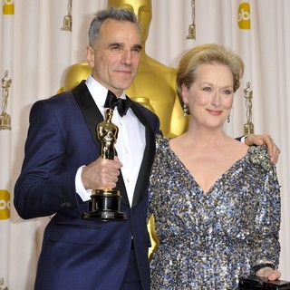Daniel Day-Lewis, Meryl Streep in The 85th Annual Oscars - Press Room