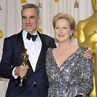 Daniel Day-Lewis, Meryl Streep in The 85th Annual Oscars - Press Room
