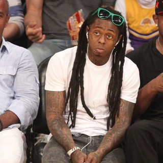 Lil Wayne in Celebrities Watch The LA Lakers Playoff Game