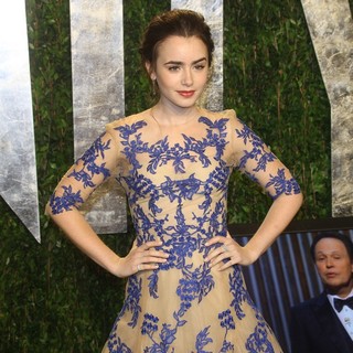 Lily Collins in 2012 Vanity Fair Oscar Party - Arrivals