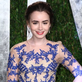 Lily Collins in 2012 Vanity Fair Oscar Party - Arrivals