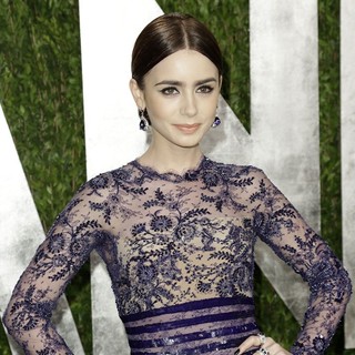 Lily Collins in 2013 Vanity Fair Oscar Party - Arrivals - lily-collins-2013-vanity-fair-oscar-party-01