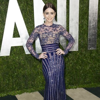 Lily Collins in 2013 Vanity Fair Oscar Party - Arrivals - lily-collins-2013-vanity-fair-oscar-party-04
