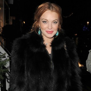 Lindsay Lohan in Lindsay Lohan Arrives at Nozomi Restaurant with Her Minder and Some Friends