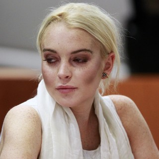 Lindsay Lohan in Lindsay Lohan Before Being Escorted from The Courtroom in Handcuffs