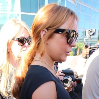 Lindsay Lohan in Lindsay Lohan Is Seen Leaving A Los Angeles Court for Her Car Crash Case Pretrial Hearing