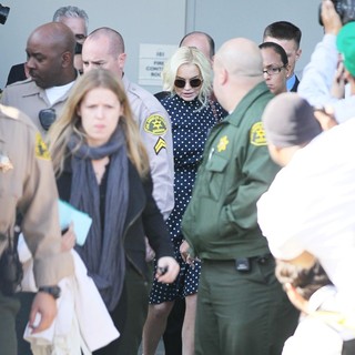 Lindsay Lohan in Lindsay Lohan Is Seen Leaving The Los Angeles County Superior Court Airport Courthouse