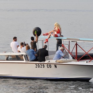 Lindsay Lohan in Lindsay Lohan Takes Part in A Photoshoot for German Brand Philipp Plein on Lake Como