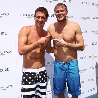 Ryan Lochte, Matt Haupt in Ryan Lochte Celebrates His Olympic Success by Hosting A Day at Azure Pool