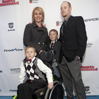 Cayden Long, Jenny Long, Conner Long, Jeff Long in 2012 Sports Illustrated Sportsman of The Year Award Presentation