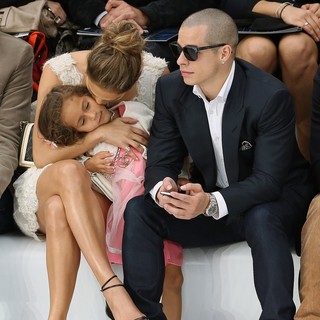 Jennifer Lopez, Emme Anthony, Casper Smart in Paris Fashion Week Spring-Summer 2013 - Chanel - Front Row