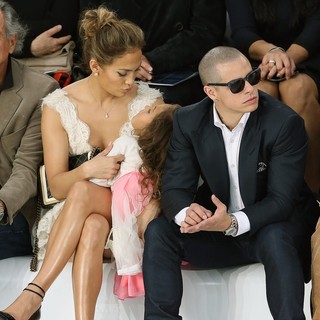 Jennifer Lopez, Emme Anthony, Casper Smart in Paris Fashion Week Spring-Summer 2013 - Chanel - Front Row
