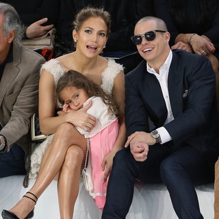 Jennifer Lopez, Emme Anthony, Casper Smart in Paris Fashion Week Spring-Summer 2013 - Chanel - Front Row