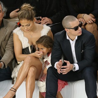 Jennifer Lopez, Emme Anthony, Casper Smart in Paris Fashion Week Spring-Summer 2013 - Chanel - Front Row