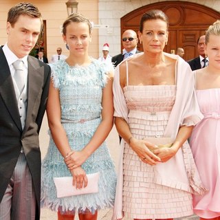 Louis Ducruet, Pauline Ducruet, Princess Stephanie, Camille Gottlieb in Religious Ceremony of The Royal Wedding of Prince Albert II of Monaco to Charlene Wittstock