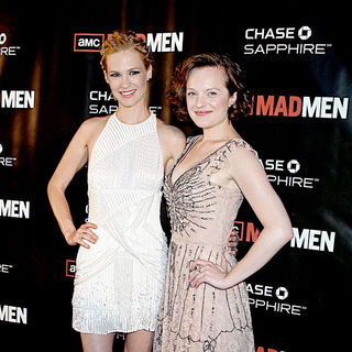 January Jones, Elisabeth Moss in The 4th Season Premiere Screening of Mad Men