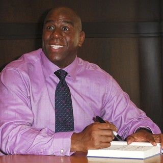 Magic Johnson in Magic Johnson Signing for His Book 32 Ways to be A Champion in Business