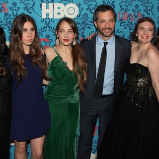Jennifer Konner, Zosia Mamet, Jemima Kirke, Judd Apatow, Lena Dunham, Allison Williams in The New York Premiere of HBO's Girls