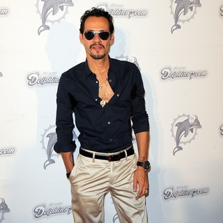 Marc Anthony in The Miami Dolphins vs The New England Patriots NFL Monday Night Football Game - Arrivals
