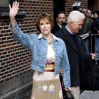 Mary Tyler Moore Outside The Ed Sullivan Theater for The Late Show with David Letterman
