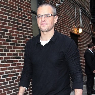 Matt Damon in Celebrities Arrive at The Ed Sullivan Theater for The Late Show with David Letterman