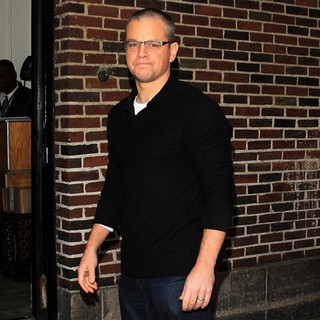 Matt Damon in Celebrities Arrive at The Ed Sullivan Theater for The Late Show with David Letterman
