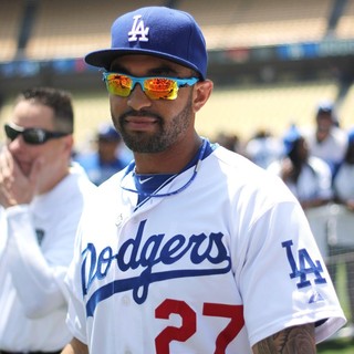 Matt Kemp in The Los Angeles Dodgers Stadium Hosts A Fan Photo Day