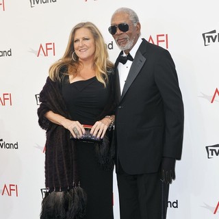 Lori McCreary, Morgan Freeman in The 40th AFI Life Achievement Award Honoring Shirley MacLaine