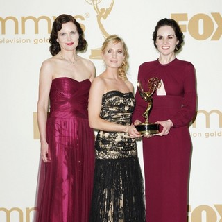 Elizabeth McGovern, Joanne Froggatt, Michelle Dockery in The 63rd Primetime Emmy Awards - Press Room