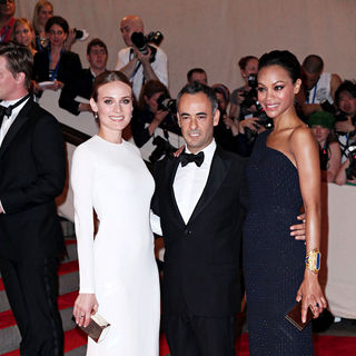Diane Kruger, Francisco Costa, Zoe Saldana in The Costume Institute Gala Benefit