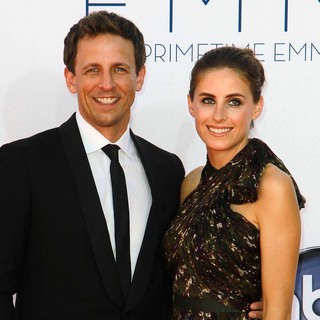Seth Meyers, Alexi Ashe in 64th Annual Primetime Emmy Awards - Arrivals