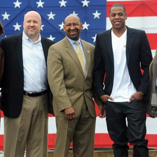 Jay-Z Press Conference on The Steps of The Philadelphia Museum of Art - michael-chibe-nutter-jay-z-press-conference-02