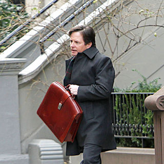Michael J. Fox in Michael J. Fox Shooting on The Set of 'The Good Wife'