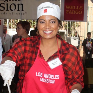 Michaela Pereira in The Los Angeles Mission's Thanksgiving for Skid Row Homeless
